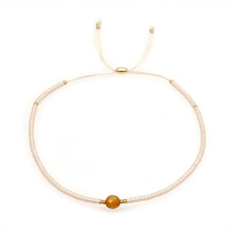 Wholesale Bracelet Glass Rice Beads Semi Precious Stones Handwoven Colorful Beads OLY-BT-GBH004